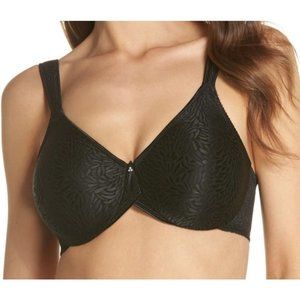 WACOAL Jacquard Non-padded Seamless Underwire Bra #855367 Black 40D NEW